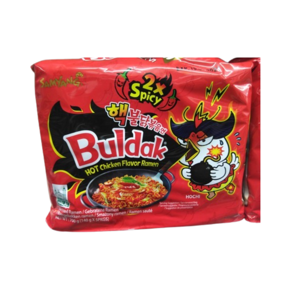 Samyang Buldak 2X Spicy Hot Chicken Flavor Ramen - 700g Family Pack (5 Pkts)
