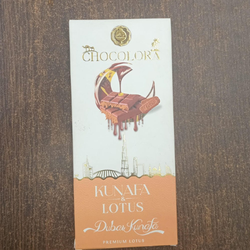 Dubai Kunafa Chocolate Bar, (Lotus)100gm