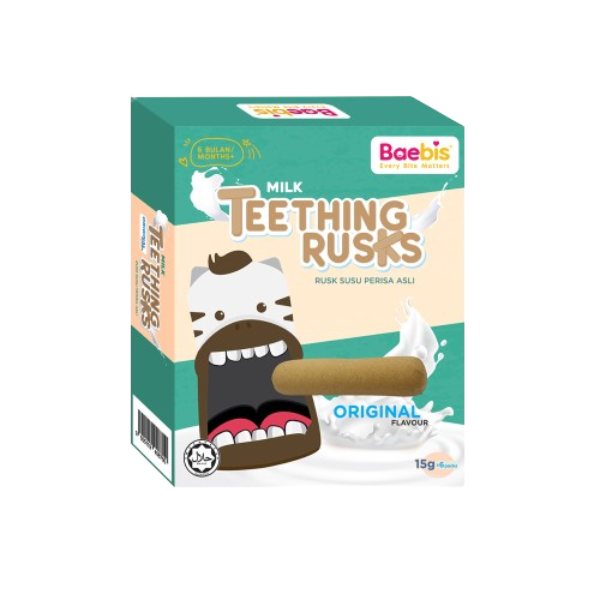 Baebis Teething Rusks – Original Milk Flavour (90g, 6+ Months)